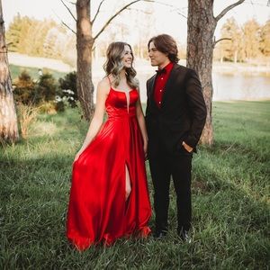 RED CLARISSE PROM DRESS!